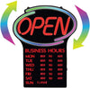 Newon LED OPEN Sign with Programmable Business Hours and Flashing Effects - English Only