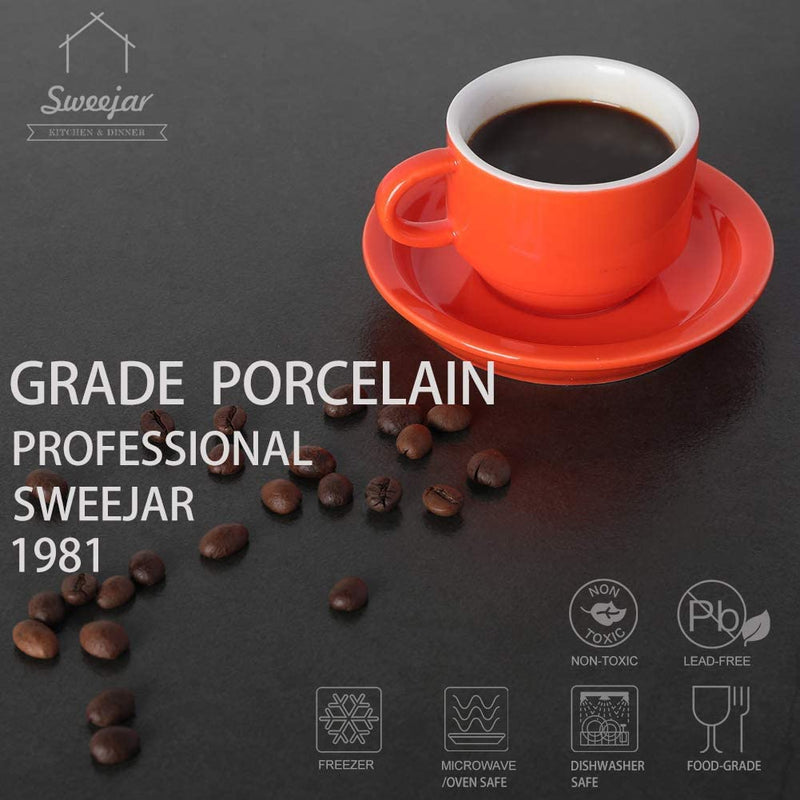 SWEEJAR Porcelain Espresso Cup & Saucer Set