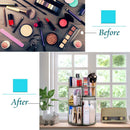 360 Degree Rotation Makeup Organizer Gray, Lazy Susan Cosmetics Storage Shelf Makeup Carousel Rotating Display Rack, Great for Countertop Bathroom Counter