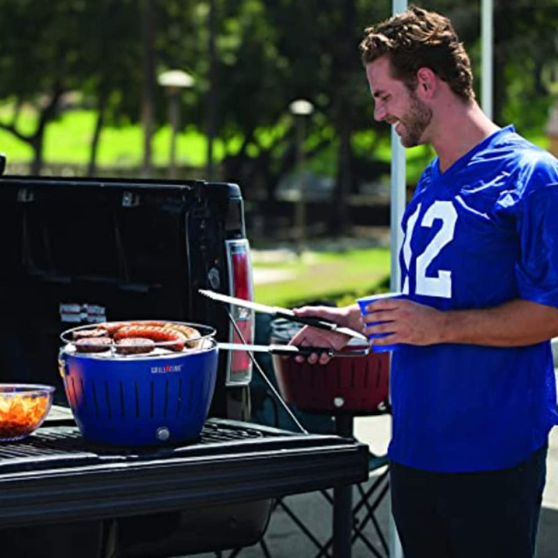 Grill Time Tailgater GT Portable Charcoal Grill  Lightweight Compact Small BBQ Accessories (12.5 Inch, Blue)