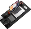 Non-Slip Desk pad,New Material Leather Desk Blotter Pad,Soft Surface Desk Mat,Easy Clean Laptop Desk Writing Mat for Office/Home (Black, 35.4" x 17")
