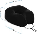 Everlasting Comfort Memory Foam Travel Pillow  Airplane Neck Rest & Plane Accessories (Black)