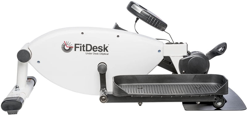 FitDesk Under Desk Ellipitcal Bike Pedal Machine for Home Use or Office Under the Desk Exercise Machine - White