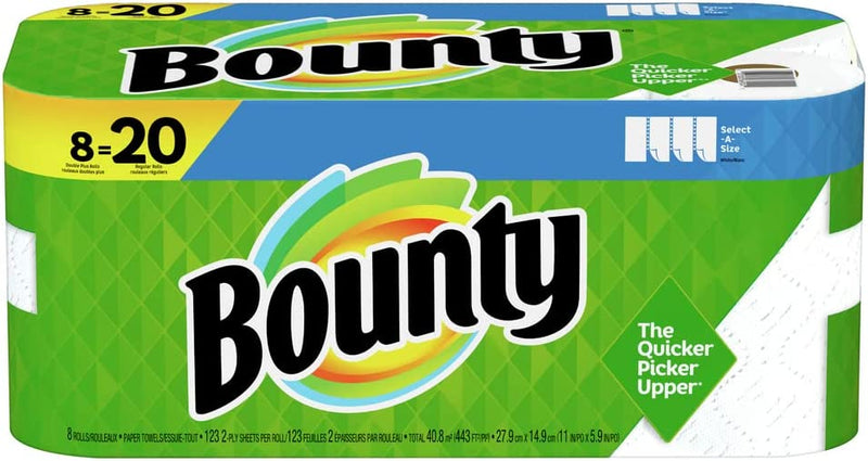 Bounty Select-A-Size Paper Towel, Double Rolls, 8-pk