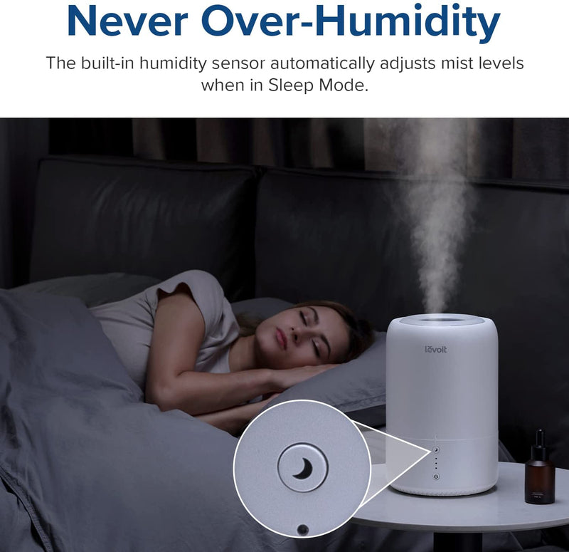 LEVOIT Humidifiers for Baby Bedroom, Top Fill Cool Mist for Kids Nursery, Plants with Essential Oil