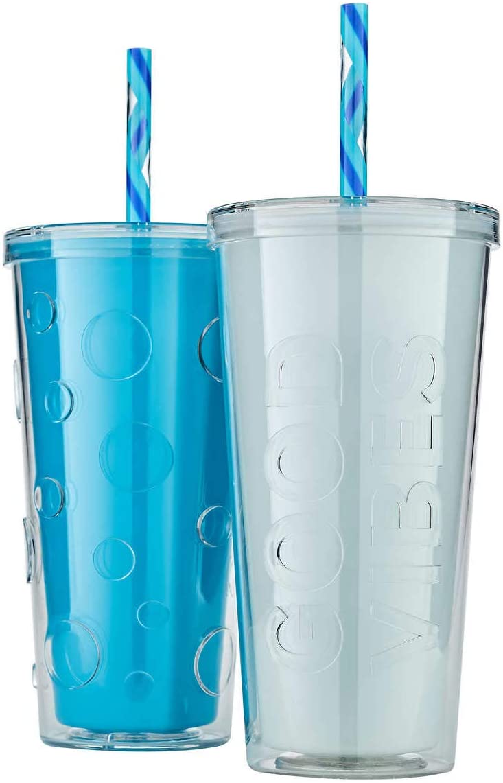 Parker Lane Color Changing Double Wall Straw Tumblers