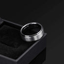 BASIC 8mm Men's Tungsten Carbide Ring Polished Beveled Edge Matte Brushed Finish