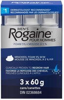 Rogaine Hair Growth Treatment for Men - Reduce Hair Loss & Thinning - 5% Minoxidil Foam - 3 Month Supply, 3x 60g