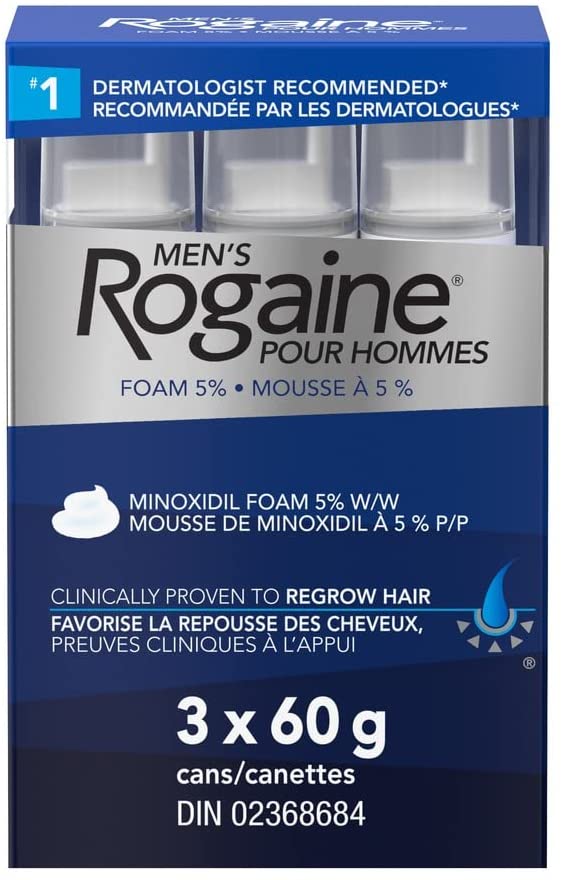 Rogaine Men’s Hair Loss & Thinning Treatment for Hair Regrowth, 5% Minoxidil Foam