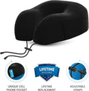 Everlasting Comfort Memory Foam Travel Pillow  Airplane Neck Rest & Plane Accessories (Black)