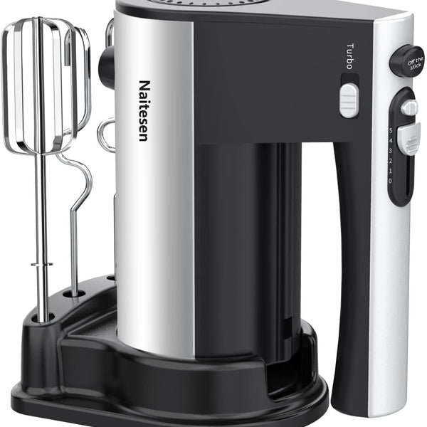 Lilpartner Hand Mixer Electric, 400W Ultra Power Kitchen Mixer Handheld Mixer with 2x5 Speed (Turbo Boost & Automatic Speed) + Storage Box