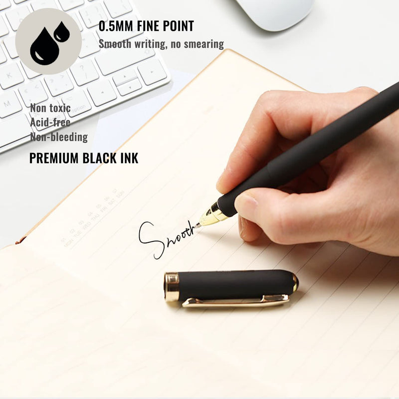 Pen with Stylus Tip, P-223B, Gel Pens Fine Point [0.5mm] Black Ink, 20 Pens