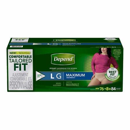 Depend® Women’s Maximum Absorbency Underwear Large (84 Unit)