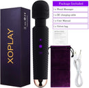 Wand Massager, Rechargeable Wireless Massager Tool with 25 Powerful Vibration Mode for Back Neck Shoulder Muscle Aches Sport Recovery (Black)