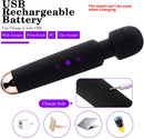 Wand Massager, Rechargeable Wireless Massager Tool with 25 Powerful Vibration Mode for Back Neck Shoulder Muscle Aches Sport Recovery (Black)