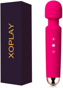 Wand Massager, Rechargeable Wireless Massager Tool with 25 Powerful Vibration Mode for Back Neck Shoulder Muscle Aches Sport Recovery (Rose)