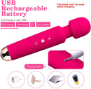 Wand Massager, Rechargeable Wireless Massager Tool with 25 Powerful Vibration Mode for Back Neck Shoulder Muscle Aches Sport Recovery (Rose)