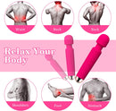 Wand Massager, Rechargeable Wireless Massager Tool with 25 Powerful Vibration Mode for Back Neck Shoulder Muscle Aches Sport Recovery (Rose)