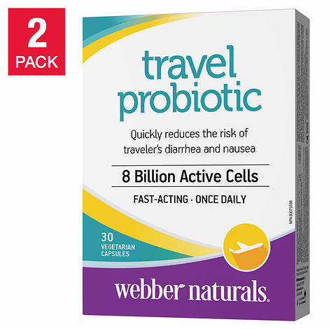 webber naturals Travel Probiotic - 2 x 30 Capsules