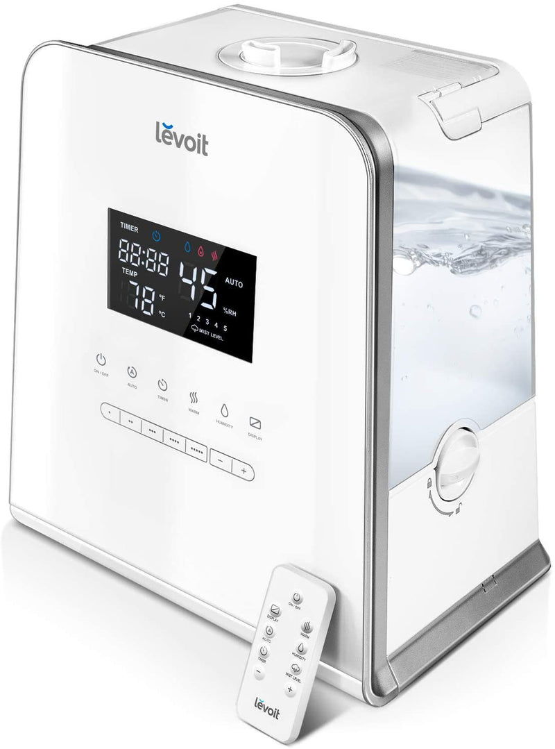 Levoit Warm and Cool Mist Humidifier for Bedroom, Large Room, Babies, 5.5L Ultrasonic Humidifiers with Remote Control, Large LED display,