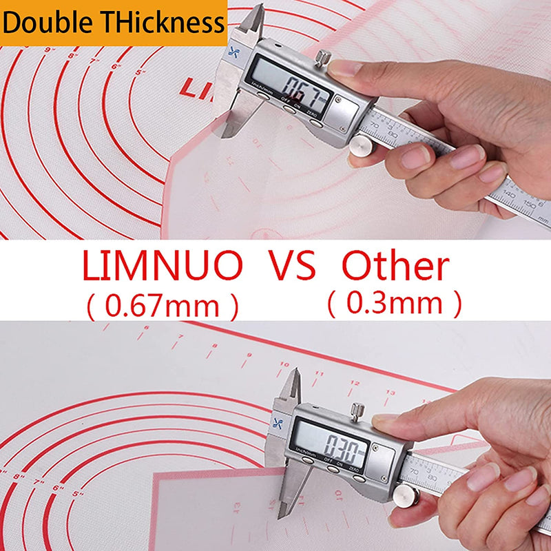 LIMNUO Silicone Pastry Extra Thick Non Stick Baking Mat