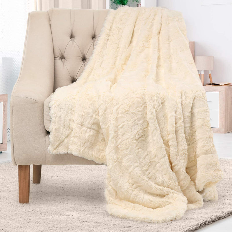 Everlasting Comfort Luxury Faux Fur Throw Blanket