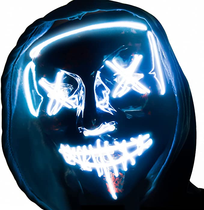 Halloween Mask LED Light Up Mask for Festival Cosplay Halloween Costume