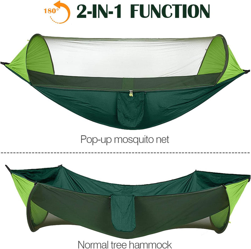 MoKo  2 in 1 Hanging Hammock Large Outdoor Parachute Nylon Hammocks Lightweight Portable Swing (Green)