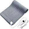 Qieolons Extra Large Heating Pad,16" x 30"Flannel Electric Heating Pad, 6 Fast Heating Settings with Auto-Off Timer Electric Heat Pad for Back/Neck/Shoulders/Abdomen/Legs-Washable (Silver Gray）
