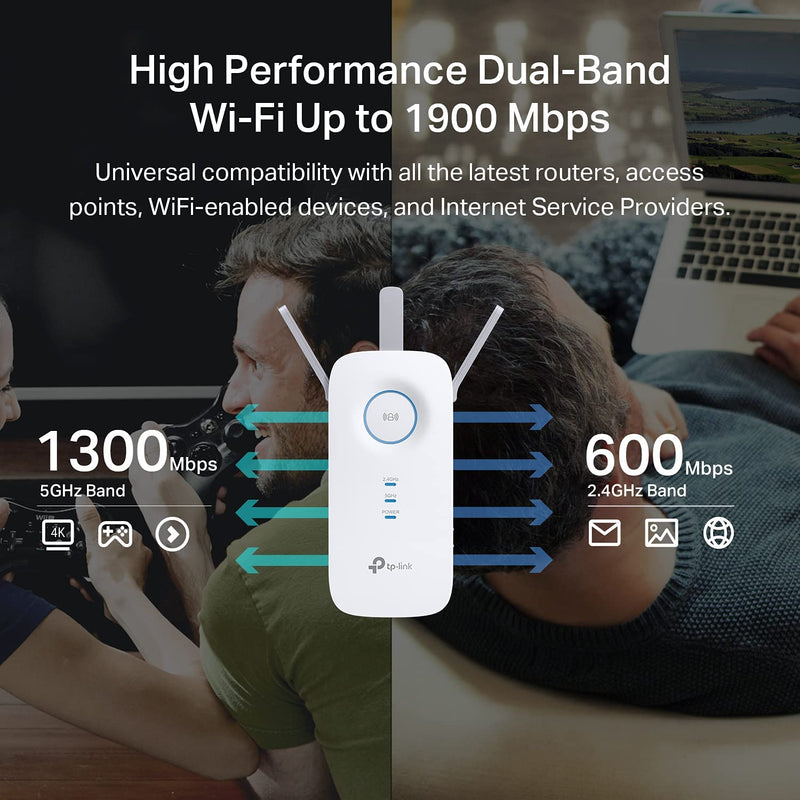 TP-Link AC1900 WiFi Range Extender RE550 Covers up to 2,800 Sq.ft. and 35 Devices, Up to 1900Mbps