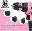 WORKPRO 12V Pink Cordless Drill Driver Set, 18+1 Torque Setting