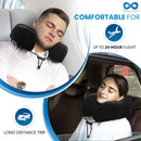 Everlasting Comfort Memory Foam Travel Pillow  Airplane Neck Rest & Plane Accessories (Black)