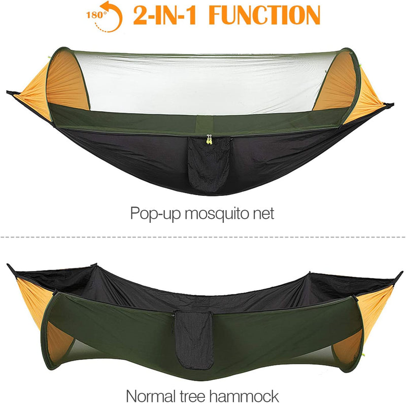 MoKo Camping Hammock with Net, 2 in 1 Hanging Hammock Large Outdoor Parachute Nylon Hammocks Lightweight