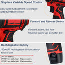 Cordless Drill,Upgraded Electric Screwdriver 1500 Lithium-ion Battery Power Drill