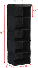 SimpleHouseware 5 Shelves Hanging Closet Organizer, Black