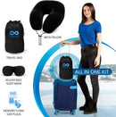 Everlasting Comfort Memory Foam Travel Pillow  Airplane Neck Rest & Plane Accessories (Black)