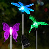 Solar Garden Stake Lights Outdoor, OxyLED 3 Pack Solar Figurine Light Color Changing Solar Powered Decorative Landscape Lighting for Outdoor Pathway, Yard, Lawn, Garden, Halloween Party