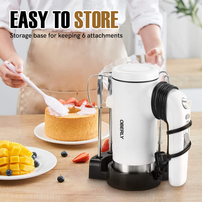LILPARTNER Hand Mixer Electric, 400W Food Mixer 5 Speed Handheld Mixer, 5  Stainless Steel Accessories, Storage Box, Kitchen Mixer with Cord for  Cream