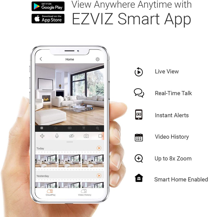 EZVIZ Indoor Security Camera 1080P WiFi Baby Monitor, Smart Motion Detection, Two-Way Audio