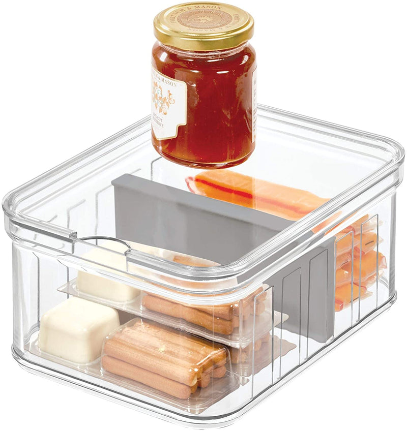 iDesign Crisp Plastic Refrigerator and Pantry Divided Bin Food Storage Box
