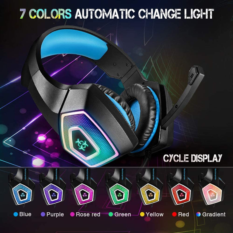 Gaming Headset with Mic for Xbox One PS4 PS5 PC Switch Tablet Smartphone