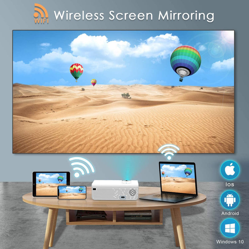 WiMiUS New Mini WiFi Projector 6000lux with Smartphone Screen Mirroring 1080P Supported 200'