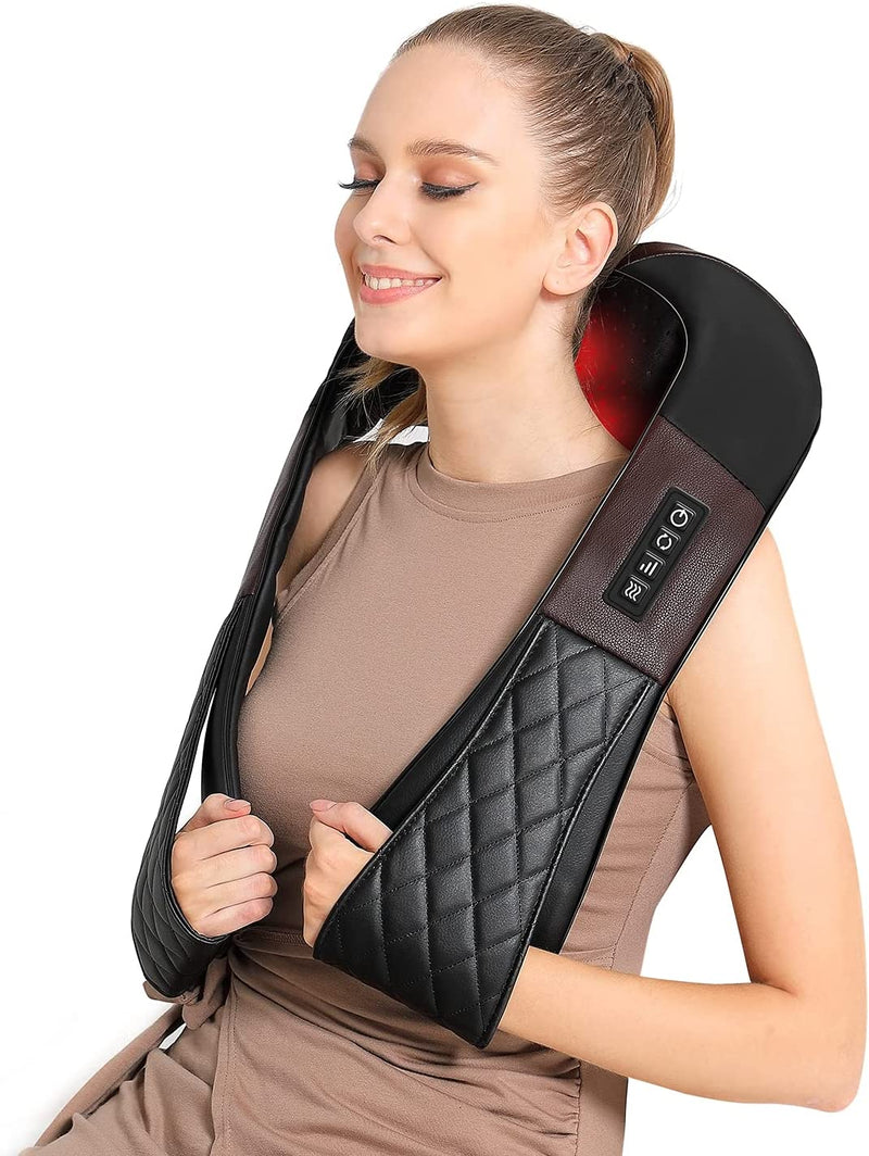 Naipo Shiatsu Back Massager, Neck Massager with Adjustable Heat and Straps, Deep  Tissue Kneading for Shoulder Muscle Pain Relax Relief, Birthday Gifts 