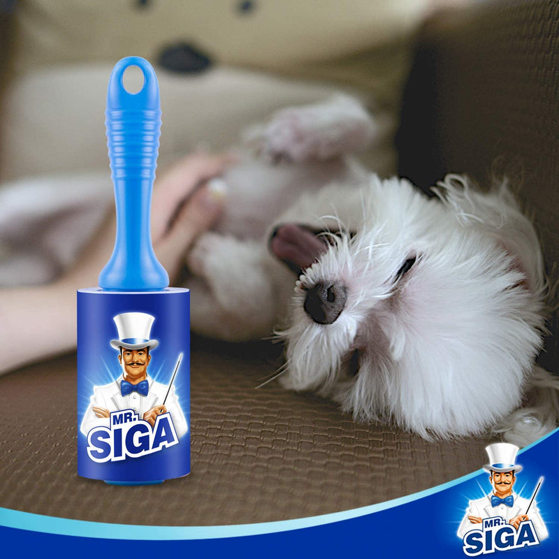 MR.SIGA Extra Sticky Lint Roller Pet Hair Remover with Easy Tear Sheets, 450 Sheets in Total, 5-Pack, Blue