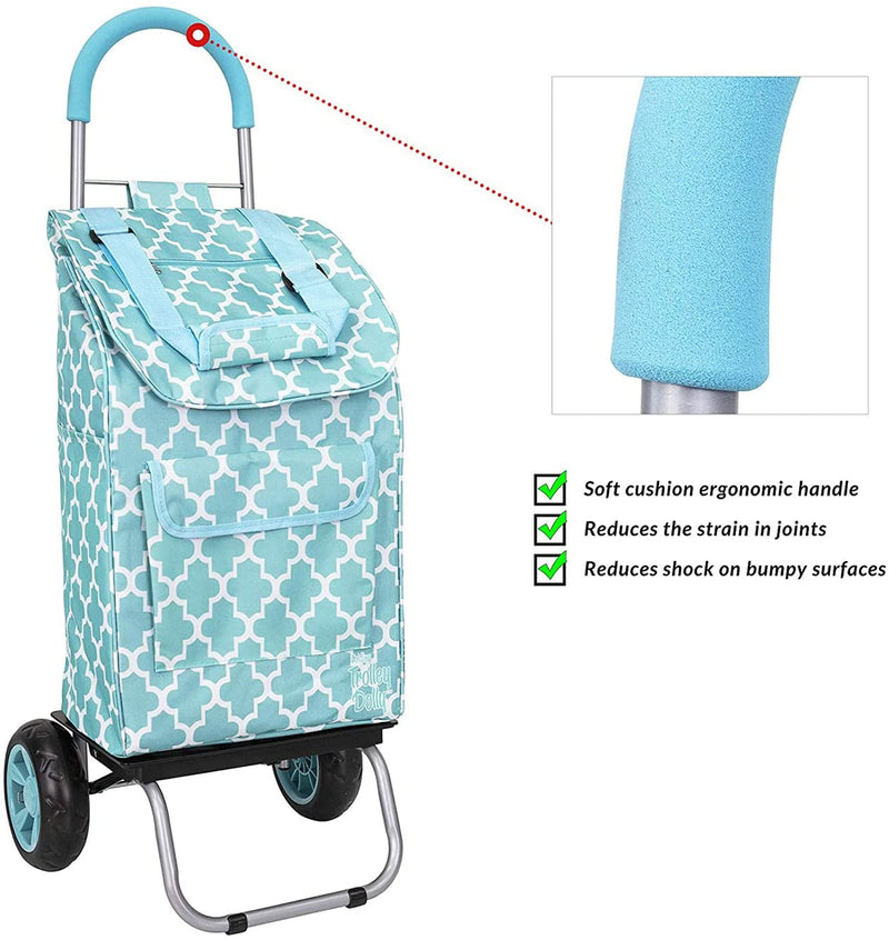 Trolley Dolly, Moroccan Tile Shopping Grocery Foldable Cart