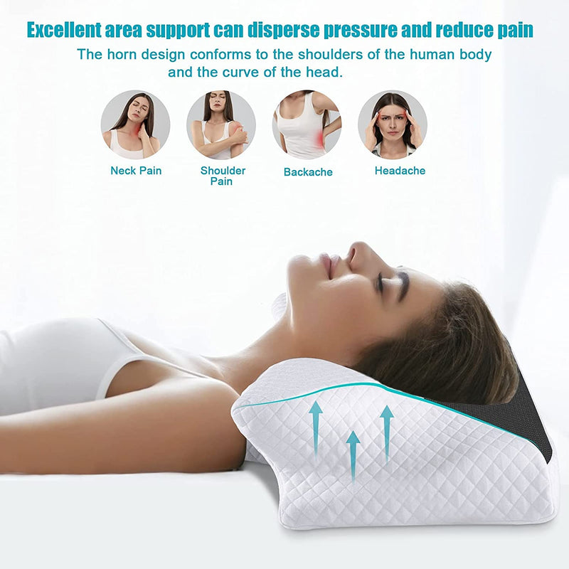 HOMCA Contour Memory Foam Pillow for Neck Pain Relief, Orthopedic Neck