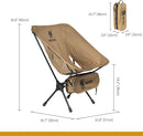 OneTigris Camping Backpacking Chair, 330 lbs Capacity  (Brown)