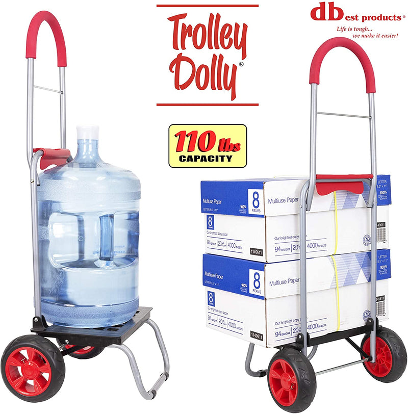 Trolley Dolly, Red Shopping Grocery Foldable Cart