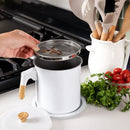 MyMoon Home Bacon Grease Container (48oz / 1.4L) Iron Cooking Oil Storage Can with Strainer