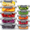 Glass Food Storage Containers Healthy Meal Prep Boxes with Airtight Lids Glass Food Storage Containers - [10 Pack] Healthy Meal Prep Boxes with Airtight Lids - Airtight Glass, BPA Free & Leak Proof (10 Lids & 10 Containers)
